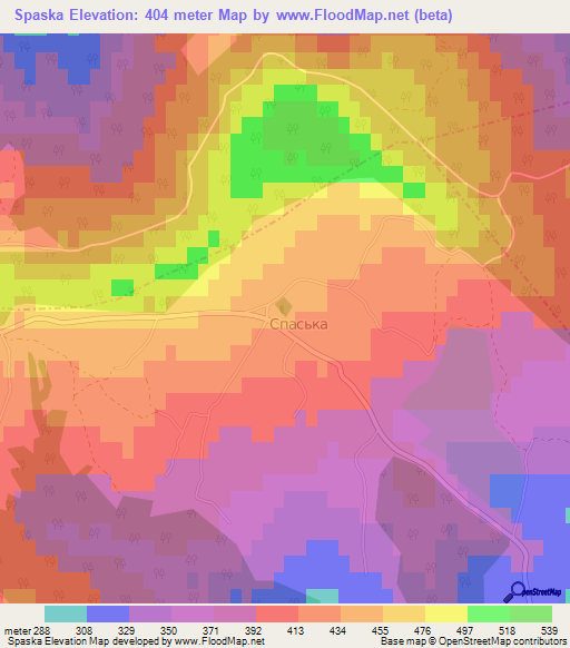 Spaska,Ukraine Elevation Map