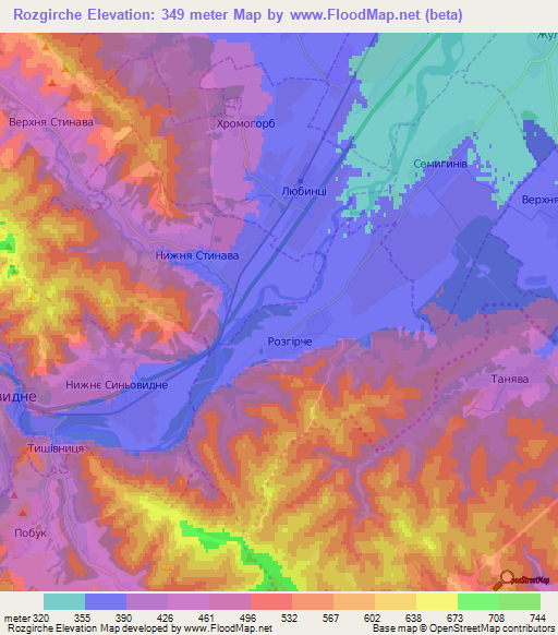 Rozgirche,Ukraine Elevation Map