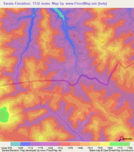 Sarata,Ukraine Elevation Map