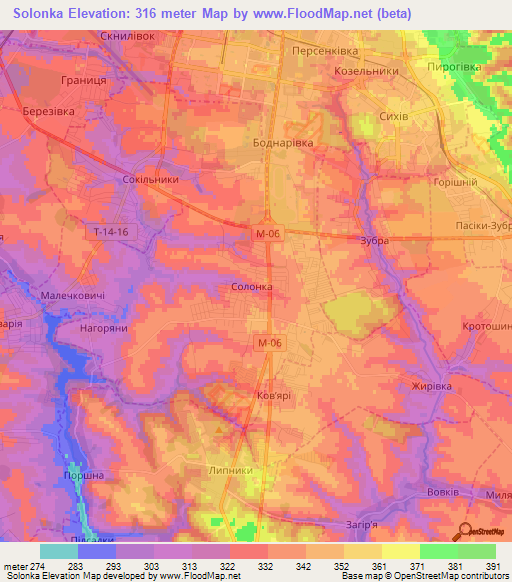 Solonka,Ukraine Elevation Map