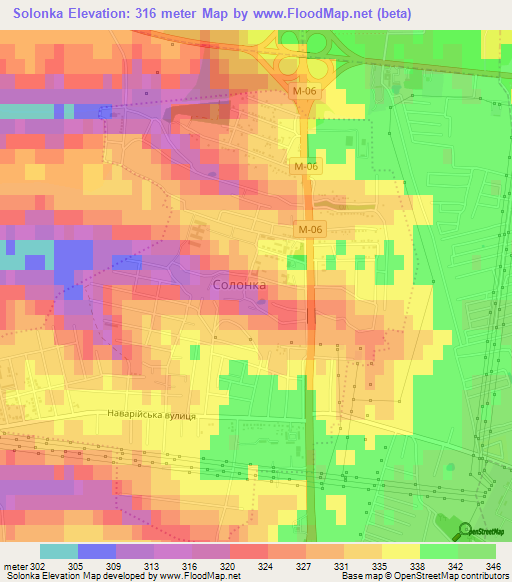 Solonka,Ukraine Elevation Map