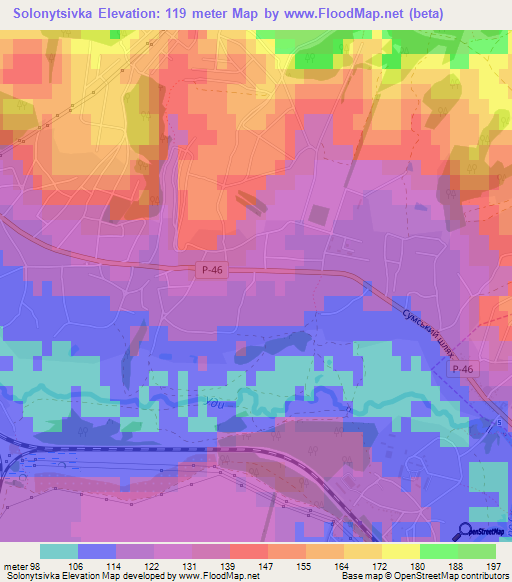 Solonytsivka,Ukraine Elevation Map