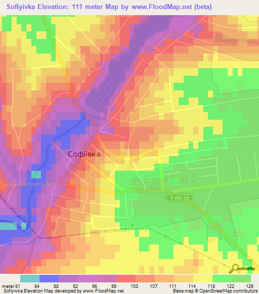 Sofiyivka,Ukraine Elevation Map