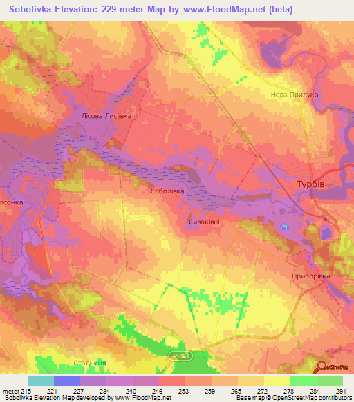 Sobolivka,Ukraine Elevation Map