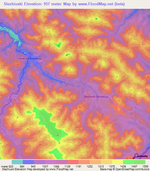 Slezhiuski,Ukraine Elevation Map
