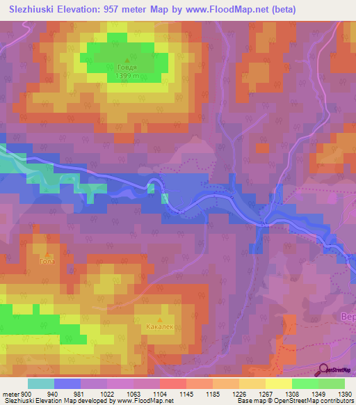 Slezhiuski,Ukraine Elevation Map