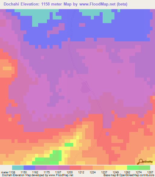 Dochahi,Iran Elevation Map