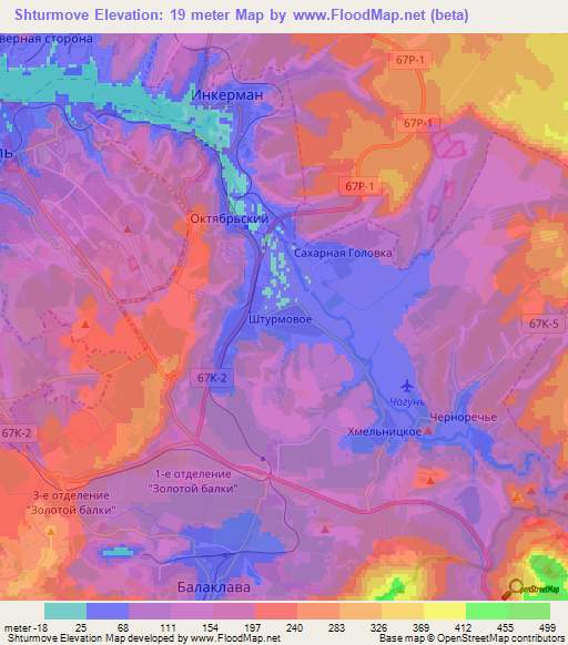 Shturmove,Ukraine Elevation Map