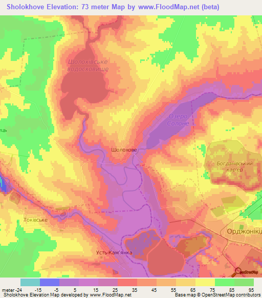 Sholokhove,Ukraine Elevation Map
