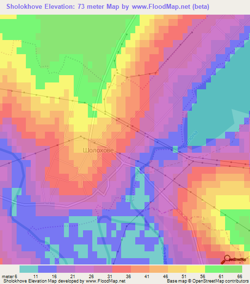 Sholokhove,Ukraine Elevation Map