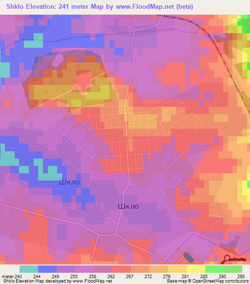 Shklo,Ukraine Elevation Map