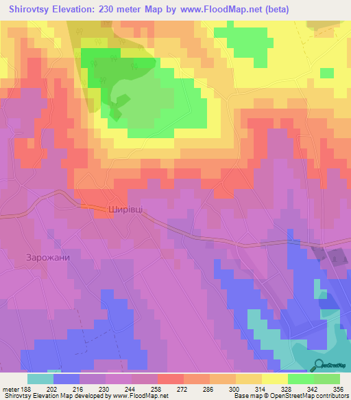 Shirovtsy,Ukraine Elevation Map