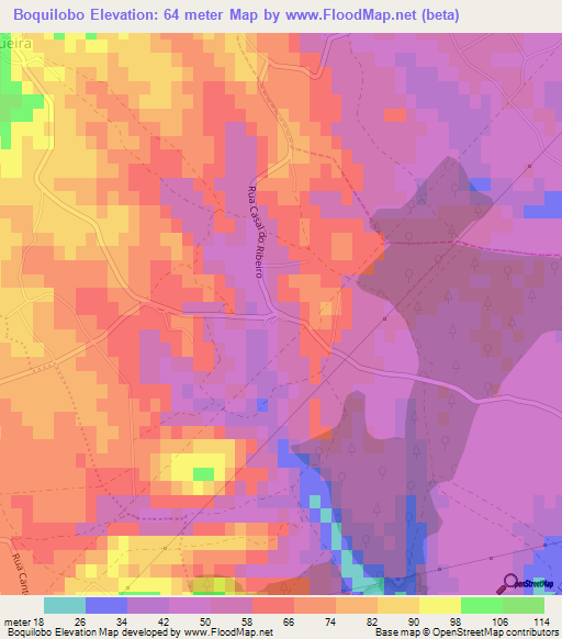 Boquilobo,Portugal Elevation Map