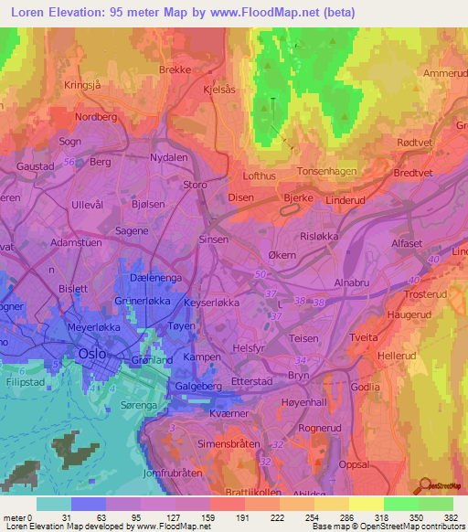 Loren,Norway Elevation Map