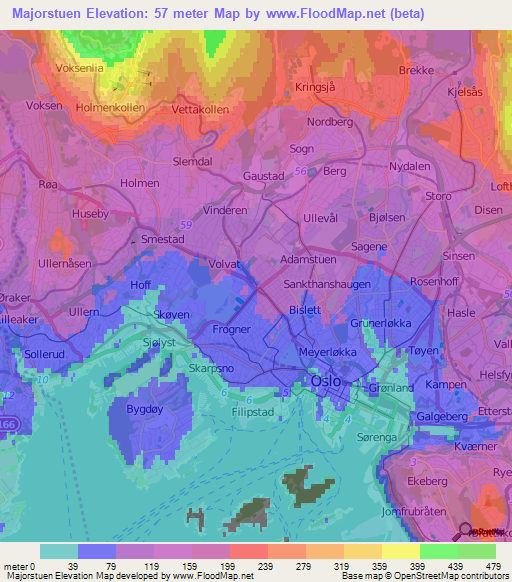 Majorstuen,Norway Elevation Map