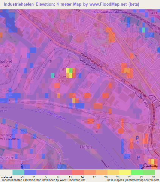 Industriehaefen,Germany Elevation Map