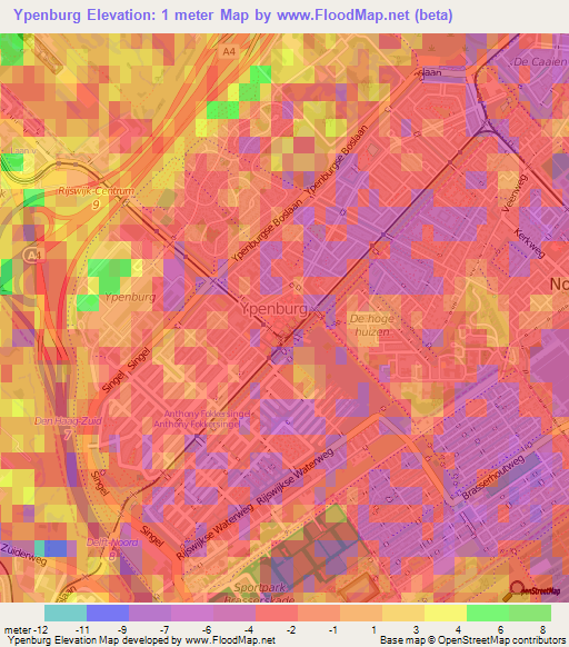 Ypenburg,Netherlands Elevation Map