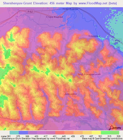 Shershenyuv-Grunt,Ukraine Elevation Map