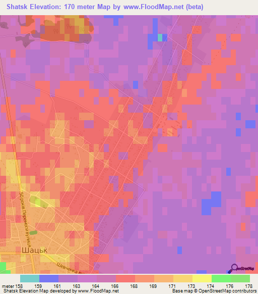 Shatsk,Ukraine Elevation Map