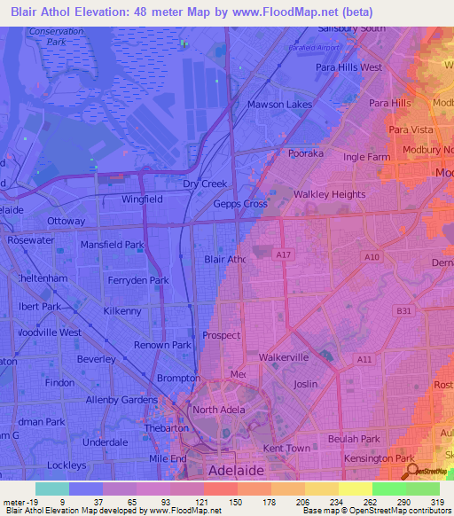 Blair Athol,Australia Elevation Map