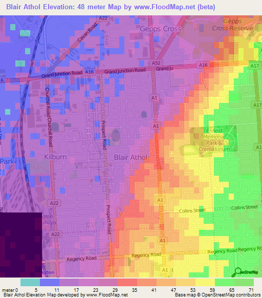 Blair Athol,Australia Elevation Map