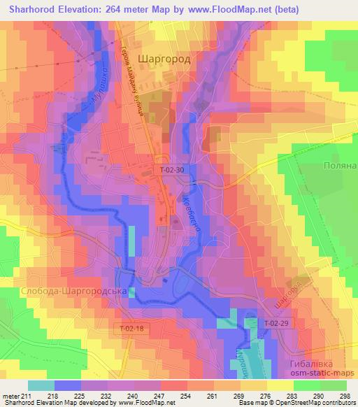 Sharhorod,Ukraine Elevation Map