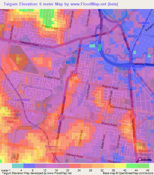 Taigum,Australia Elevation Map
