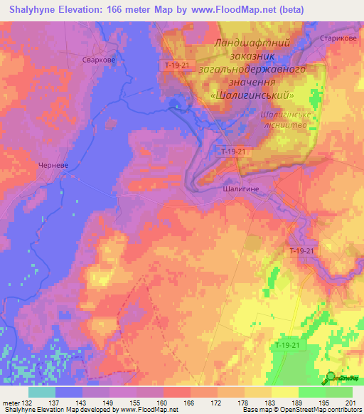 Shalyhyne,Ukraine Elevation Map