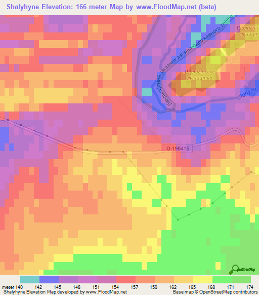 Shalyhyne,Ukraine Elevation Map
