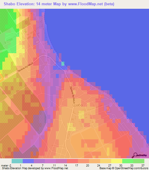 Shabo,Ukraine Elevation Map
