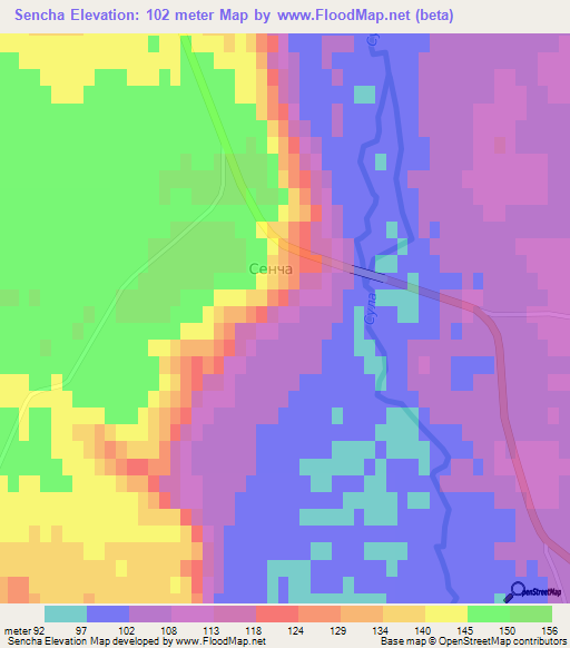 Sencha,Ukraine Elevation Map