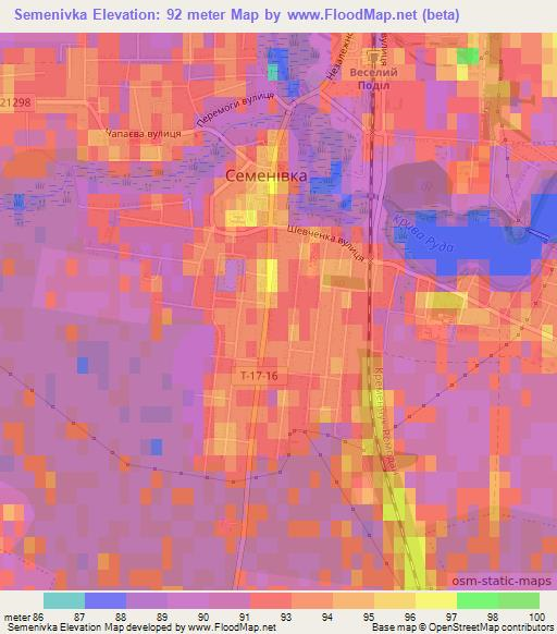Semenivka,Ukraine Elevation Map