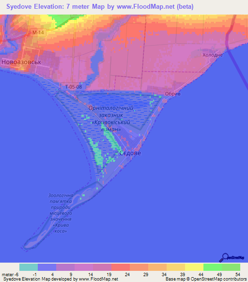 Syedove,Ukraine Elevation Map