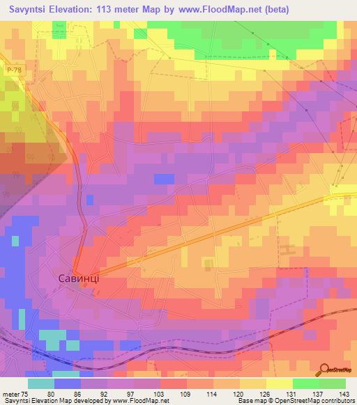 Savyntsi,Ukraine Elevation Map