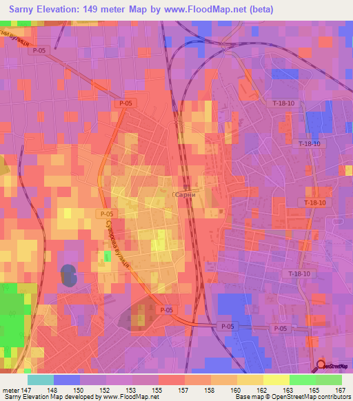 Sarny,Ukraine Elevation Map