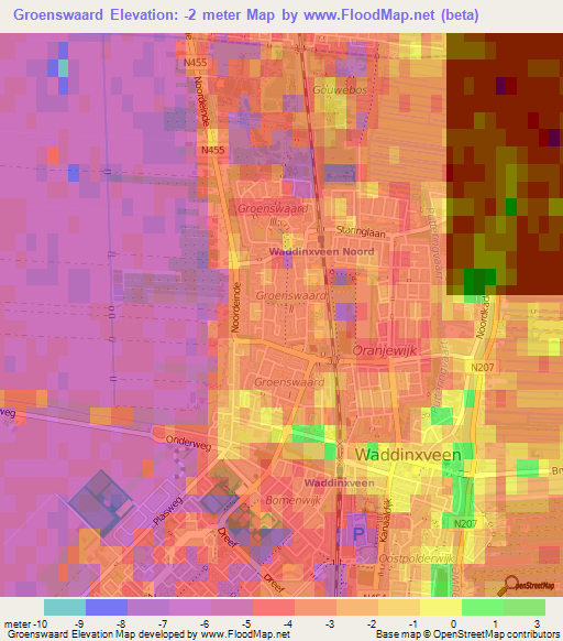 Groenswaard,Netherlands Elevation Map