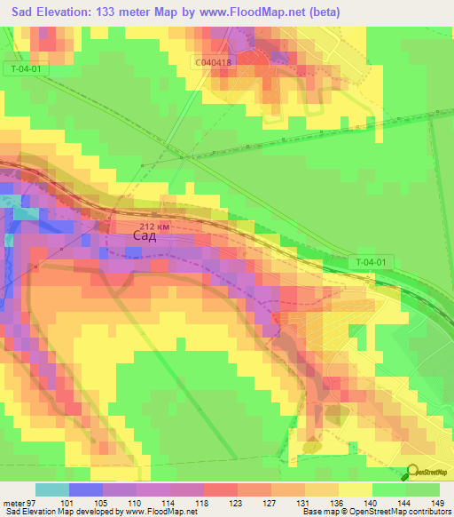 Sad,Ukraine Elevation Map