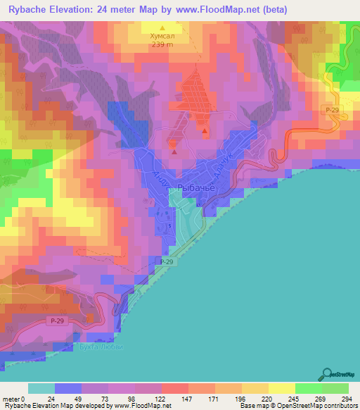 Rybache,Ukraine Elevation Map