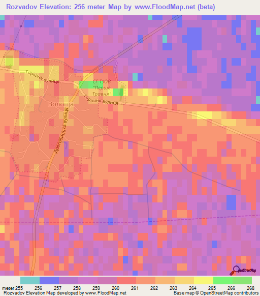 Rozvadov,Ukraine Elevation Map