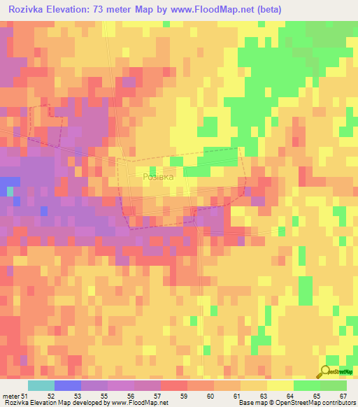 Rozivka,Ukraine Elevation Map