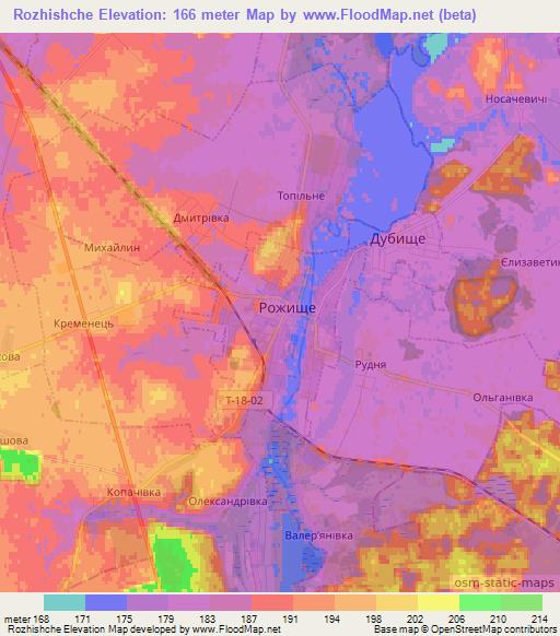 Rozhishche,Ukraine Elevation Map