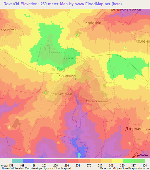 Roven'ki,Ukraine Elevation Map