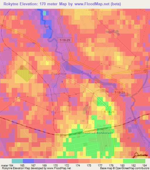 Rokytne,Ukraine Elevation Map