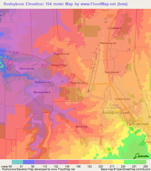 Rodnykove,Ukraine Elevation Map