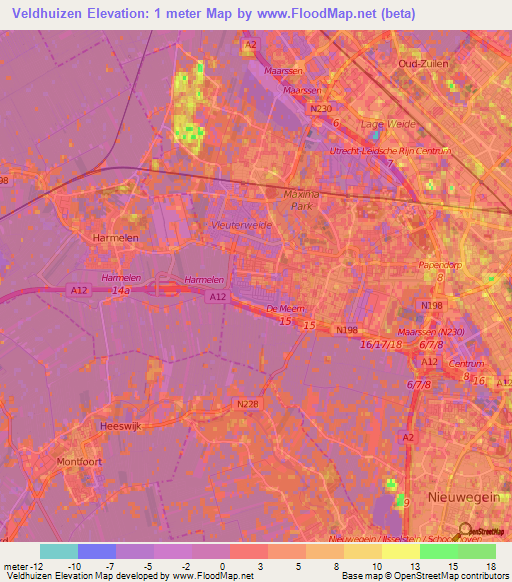 Veldhuizen,Netherlands Elevation Map