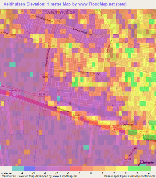 Veldhuizen,Netherlands Elevation Map