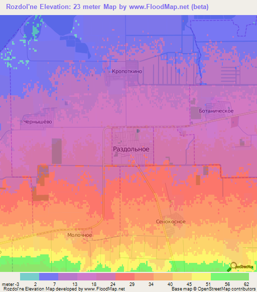 Rozdol'ne,Ukraine Elevation Map