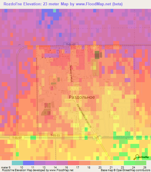 Rozdol'ne,Ukraine Elevation Map