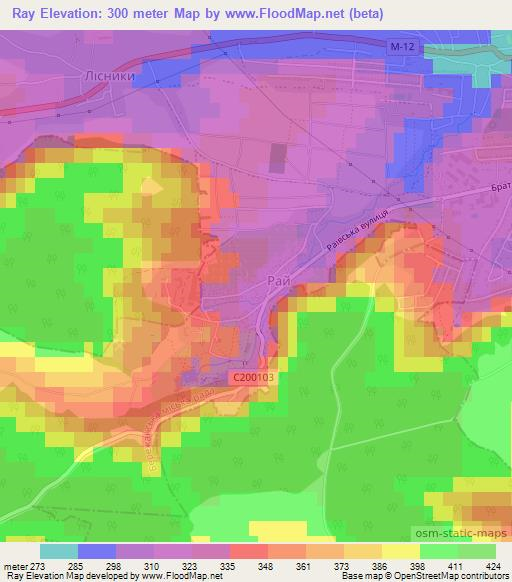 Ray,Ukraine Elevation Map