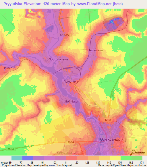 Pryyutivka,Ukraine Elevation Map